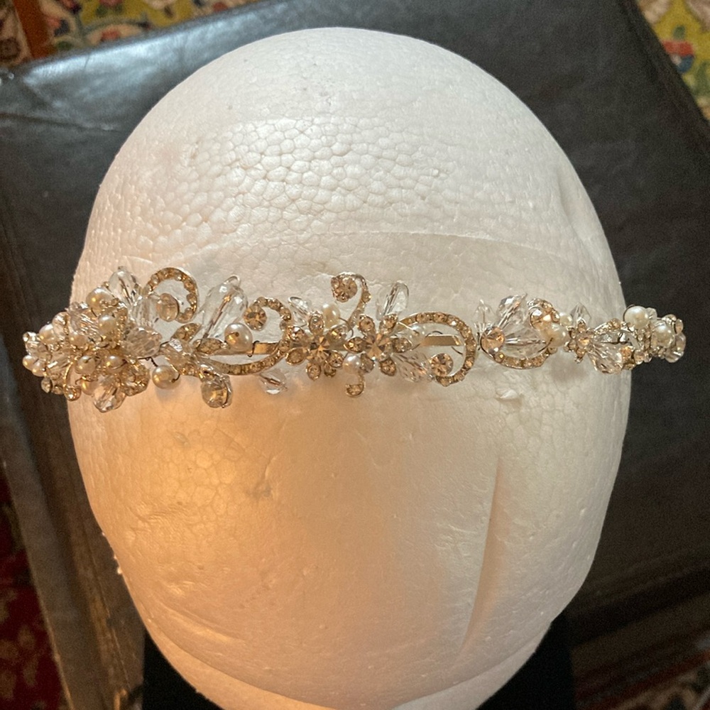 Elegant Silver Floral Headband or Tiara